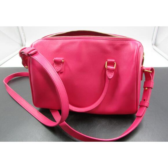 Authentic Yves Saint Laurent Pink Calfskin Leather Baby Duffle Crossbody
